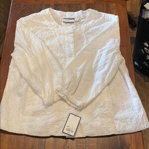 Croft & Barrow White Eyelet Top